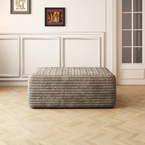 English Elm 37.40"Sofa Plush Corduroy Ottoman Camel - No Assembly, Modular Reversible Chaise, Cozy Foam Seating W2824P239973