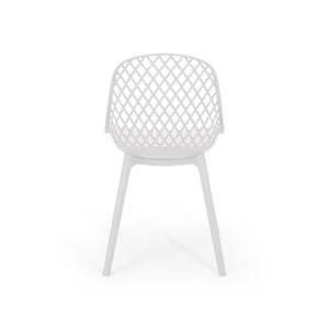 English Elm Christopher Knight Home® - LILY Outdoor Dining Chair with Weather-Resistant Polypropylene, Diamond Mesh Design for Durability White 27.5 L x 21.2 W x 20.3 H 69070.00WHI