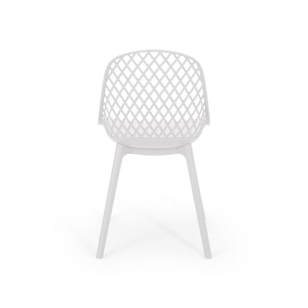 English Elm Christopher Knight Home® - LILY Outdoor Dining Chair with Weather-Resistant Polypropylene, Diamond Mesh Design for Durability White 27.5 L x 21.2 W x 20.3 H 69070.00WHI