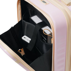 English Elm Luggage 3 Piece Abs Hard Shell Set with Usb Port Front Access and Spinner Wheels Pink N726P307555P