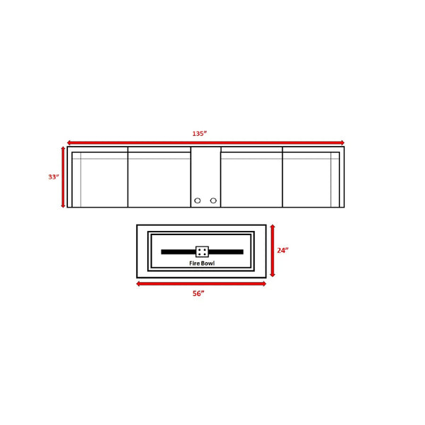 English Elm 4-Person Wicker Patio Seating Group With Fire Pit & Cushions – Fully Assembled For Year-Round Enjoyment B120S00256