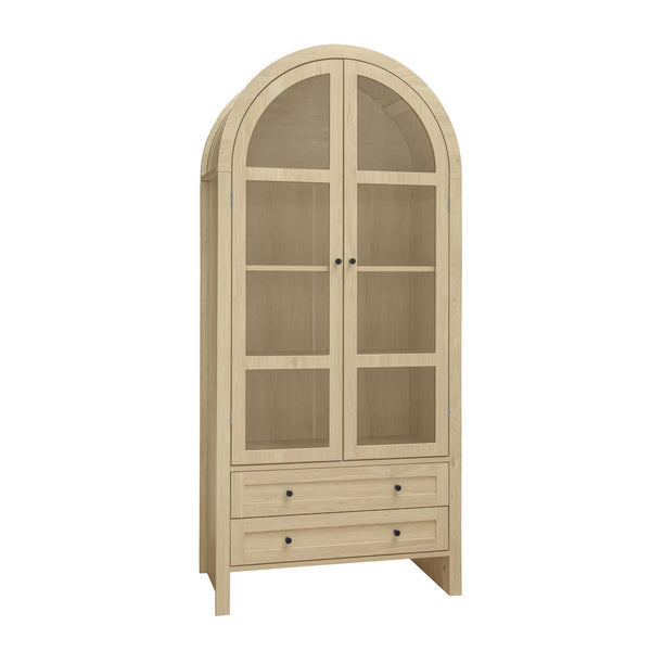 English Elm 70.28" Tall Arched Kitchen Pantry - Stylish Farmhouse Cabinet With Adjustable Shelves For Versatile Storage W688P204443