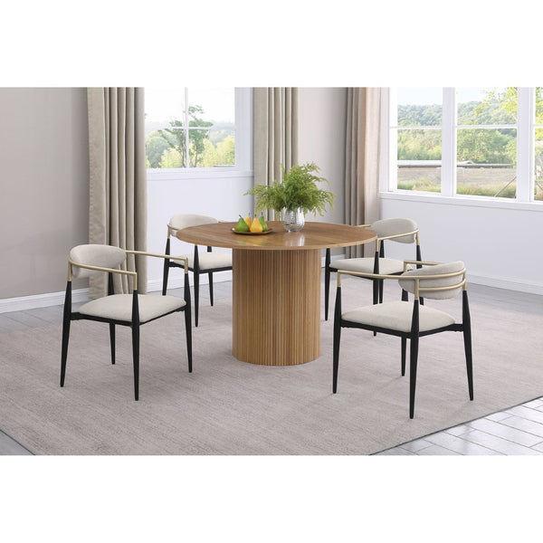 English Elm Maxine Brown Mindi Veneer Square Counter Height Table for Farmhouse Dining Rooms B062S01424