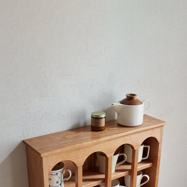 English Elm North A Grade Cherry Solid Wood Storage Rack – Handcrafted Kitchen Cup Holder, Timeless Durable Elegance W1283P298338