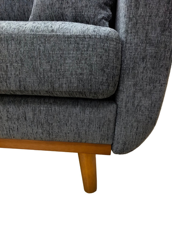 English Elm 67.7" Mid-century Tufted Polyester Loveseat with Splayed Tapered Solid Wood Legs B343P430093