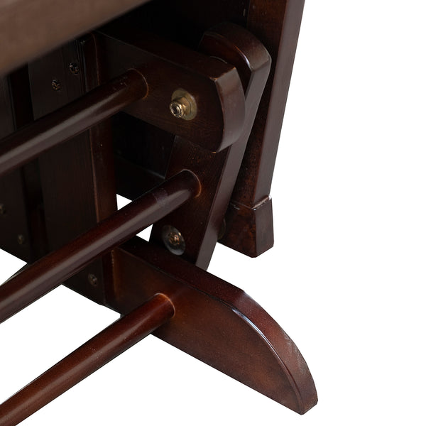 English Elm HOMCOM Plush Nursery Glider Rocking Chair with Matching Ottoman, Linen Faux Suede, Rubberwood Base W2225P173980