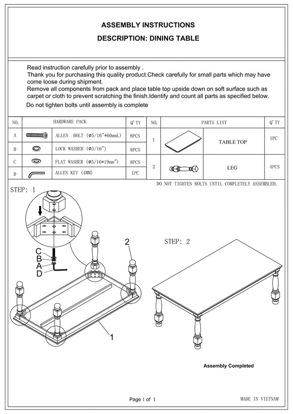 English Elm Light Column-Base Dining Table 78"x42" Acacia Veneer Rectangle Seats Six Modern Elegant Finish LIGHT GREY 84 L x 48 W x 8 H B011P193970