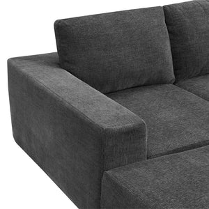 English Elm 110*72" Modular U Shaped Sectional Sofa with Plush Chenille, Deep Seats, No Assembly Dark Gray N723S0614E