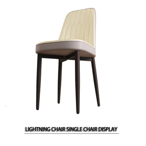 English Elm A Set of Four Mid-century Pu Leather Dining Chairs with Cushioned Seats Metal Legs W2189S00830