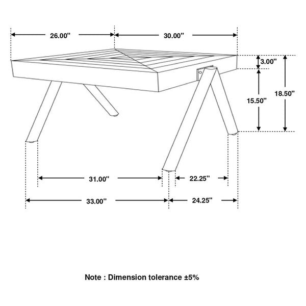 English Elm Avery Natural Mango Wood Coffee Table With Sturdy Metal Legs For Modern Rustic Living Spaces B062P344948