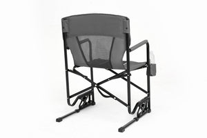 English Elm Outdoor Freestyle Rocker Camping Chair with Spring-Action Shock Absorbers, Eazy-Fold Setup, Mesh Backrest and Cup Holder for Comfort and Durability Gray W640P224429