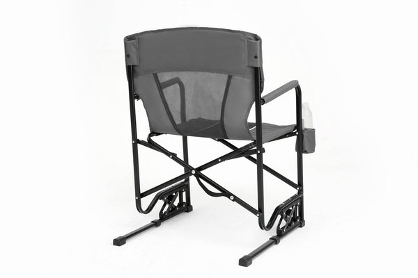 English Elm Outdoor Freestyle Rocker Camping Chair with Spring-Action Shock Absorbers, Eazy-Fold Setup, Mesh Backrest and Cup Holder for Comfort and Durability Gray W640P224429