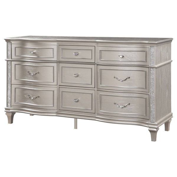 English Elm Katerina Silver Oak 9-Drawer Dresser With Jewelry Tray – Elegant, Modern Storage For Your Bedroom B062P358070