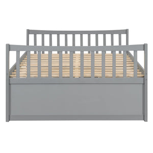English Elm Full Size Daybed with Trundle Twin Pullout and Three Storage Drawers for Guest Rooms LP100341AAE