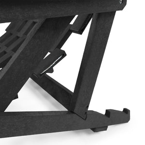 English Elm Pinecrest Outdoor Folding Lounge Chair Recycled Hdpe Reclining Patio Seat with Cushion Black B2745P409690