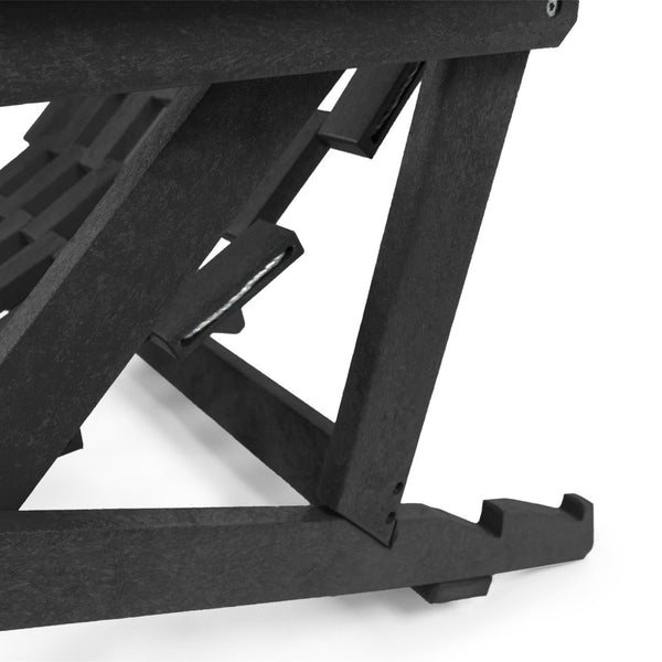 English Elm Pinecrest Outdoor Folding Lounge Chair Recycled Hdpe Reclining Patio Seat with Cushion Black B2745P409690