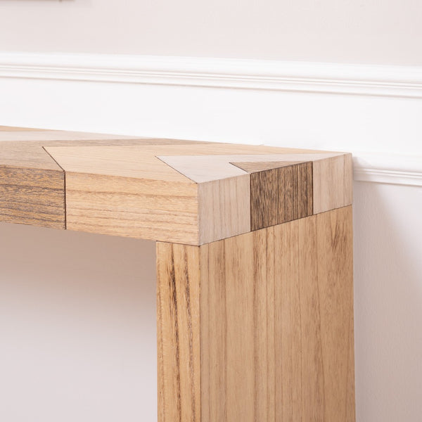 English Elm Modern Chevron Wood Console Table 62 Inch Entryway Sofa Accent for Any Room W2729P356958