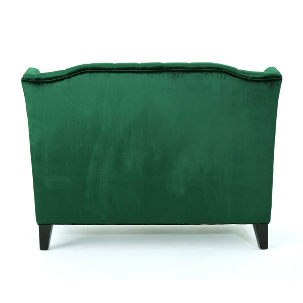English Elm Christopher Knight Home® - LOVESEAT Emerald Velvet Wingback with Button-Tufted Diamond Stitch, Durable Wrinkle-Resistant Comfort 92 61186.00NVLTEMD