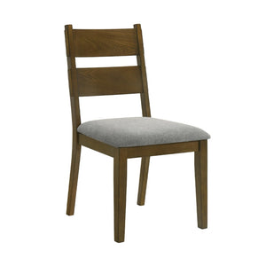 English Elm Lyoi Ladder Back Dining Chairs Set of 2 Gray Upholstered Seat Solid Wood Frame B056P417076