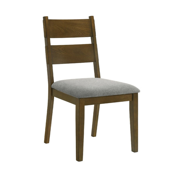 English Elm Lyoi Ladder Back Dining Chairs Set of 2 Gray Upholstered Seat Solid Wood Frame B056P417076