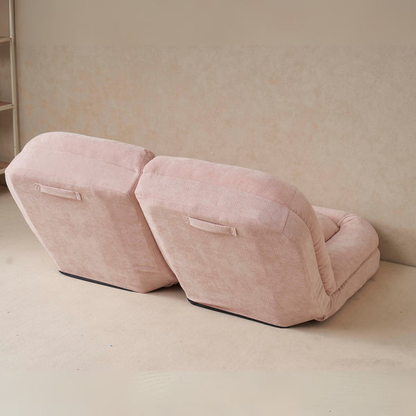 English Elm Convertible Fold-Out Double Sofa Bed with Thick Cushioning, Adjustable Backrest & Space-Saving Design Pink W244S00003