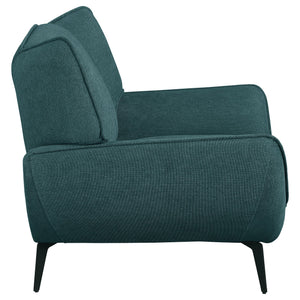 English Elm Logan Teal Blue 3-Piece Sofa Set: Modern Wingback Design With Plush Comfort & Sleek Metal Legs B062S01269