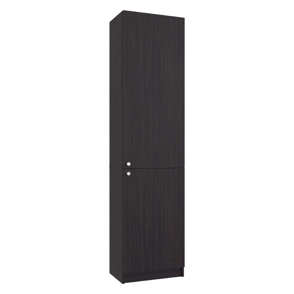 English Elm Wenge Finish Tall Narrow Storage Cabinet Five Tier Two Door Slim Vertical Organizer B062P483772