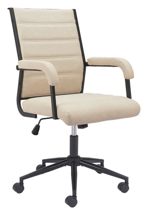 Zuo Modern Auction Office Chair - Modern Elegance For Your Home Office With Premium Vinyl & Steel Design Beige 100% Polyurethane,Plywood,Steel 110446-zuo-modern