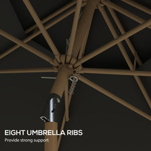 English Elm Outsunny 9' Patio Umbrella With Tilt Crank, Double-Top Vented Canopy For Ultimate Outdoor Comfort W2225P217593-GIGA
