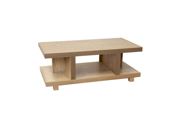 English Elm Laurel Canyon 49in Coffee Table — Solid Oak Craftsmanship, Spacious Top & Open Shelving, Preassembled Natural B108P292270
