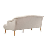 Christopher Knight Home® - Noble House - Adelia Contemporary Tufted Fabric 3 Seater Sofa, Beige and Natural