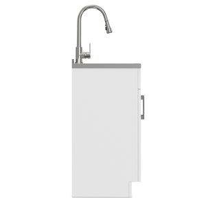 English Elm Darwin Stainless Steel Utility Sink with Shaker Cabinet for Laundry and Garage B136P427212