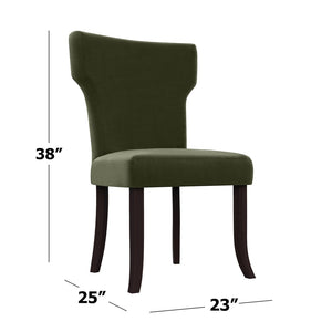 English Elm Sarita Boucle Dining Chairs Button Tufted Notched Back Espresso Legs Set of 2 B127P495083