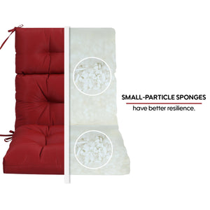 English Elm 2 Pcs Set High Back Patio Chair Cushions Tufted Outdoor Reversible 44x22x4 Waterproof Comfort Red W419P287335