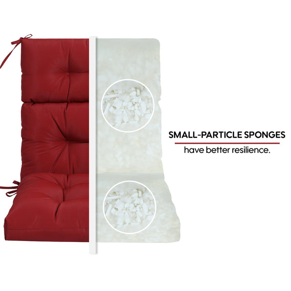 English Elm 2 Pcs Set High Back Patio Chair Cushions Tufted Outdoor Reversible 44x22x4 Waterproof Comfort Red W419P287335