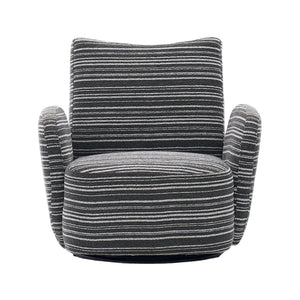English Elm Modern Boucle 360° Swivel Leisure Chair with High‑Resilience Sponge, Supportive Curve, 550lb Capacity Dark Gray W395P355513