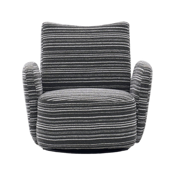 English Elm Modern Boucle 360° Swivel Leisure Chair with High‑Resilience Sponge, Supportive Curve, 550lb Capacity Dark Gray W395P355513