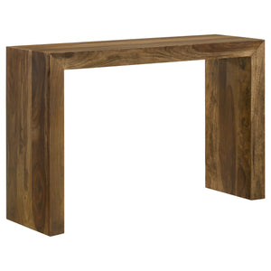 English Elm Santana Auburn Solid Wood Console Table 46"W x 30"H Rustic Modern Entryway Table with Natural Grain Finish B062P378351