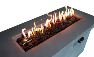 English Elm 24'' Concrete Propane/Natural Gas Outdoor Fire Pit Table with 50,000 BTU, Stainless Steel Burner, Weather-Resistant Gray B120P247439
