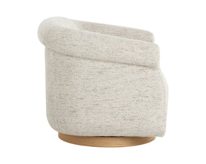 Sunpan Libby Swivel Lounge Chair - Modern Minimalism In Hailey Moon Fabric With Comfortable Foam Fill Cream Fabric 111951