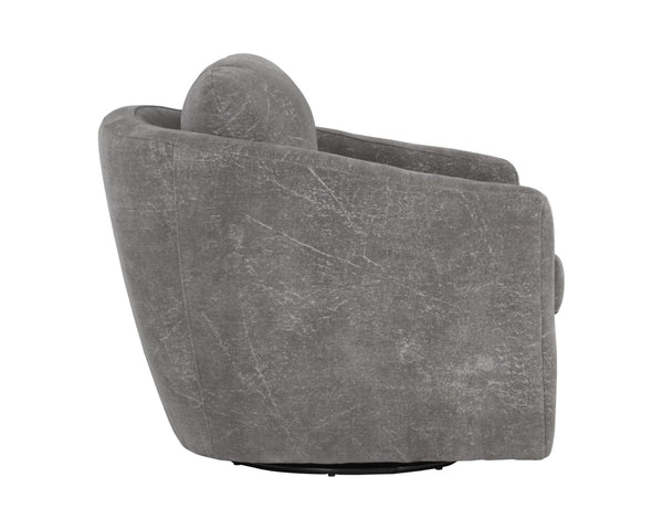 Sunpan IRINA Swivel Lounge Chair - Comfortable Nepal Pebble Accent with 360° Movement for Modern Spaces 109446