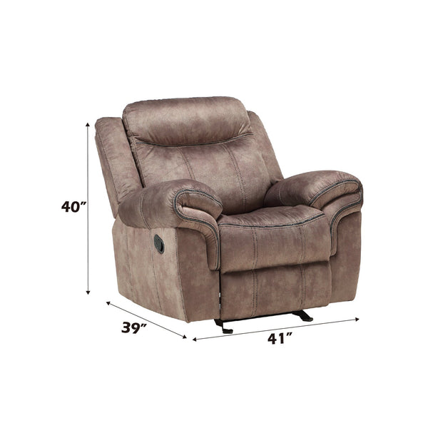 English Elm Zubaida Velvet Glider Recliner with Tufted Tight Back, Pocket Coil Seat & Pillow-Top Arms, 65" Chocolate 41 L x 31 W x 26 H B2726P253083