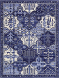 Unique Loom La Jolla Cathedral Machine Made Geometric Rug Blue, Ivory/Light Blue/Navy Blue 10' 0" x 13' 0"