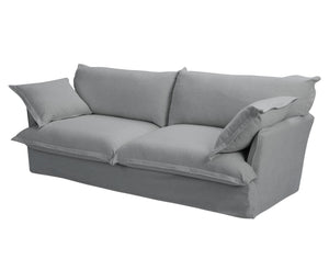 English Elm 87.4'' Modern Comfy Upholstered Sofa Cloud Couch with Deep Seats, Removable Covers, Plush Pillows, Grey W2357P254994