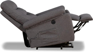 English Elm Contemporary Grey Fabric Lift Chair Recliner with Electric Lift, Ergonomic Support & Side Pockets B347P339643