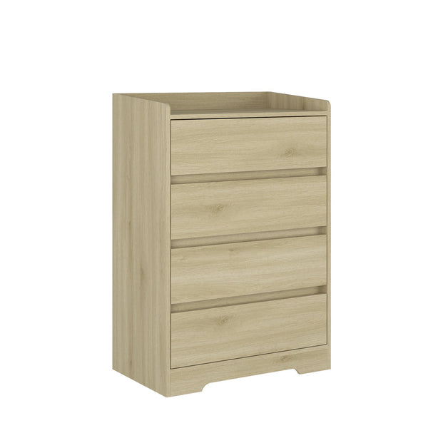 English Elm 4 Drawer Dresser Modern Waterproof MDF Chest with 4 Spacious Soft-Close Drawers, Sturdy Frame, Anti-Tip Safe Design W1321P351772