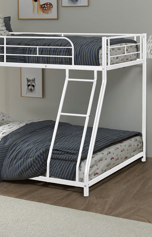 English Elm Twin Arch Slat Bunk Bed with Patented Insert & Lock Joint System — Sturdy Transitional Style, Space-Saving Design White 77 L x 14 W x 8 H B2741P347857