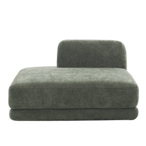 English Elm 115" L-shaped Sectional Three Piece Deep Seat Chaise Sofa for Modern Living Rooms Green N767P385430F