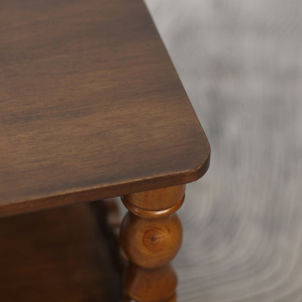 English Elm Rectangle Two Tier Farmhouse Coffee Table Solid Wood Legs Wave Shelf for Living Room W2263P426698