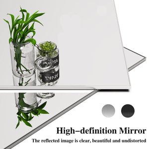 English Elm 36X36" Oversized Modern Rectangle Mirror Black Aluminum Frame Explosion-Proof Glass Versatile Wall Mount W708P379202
